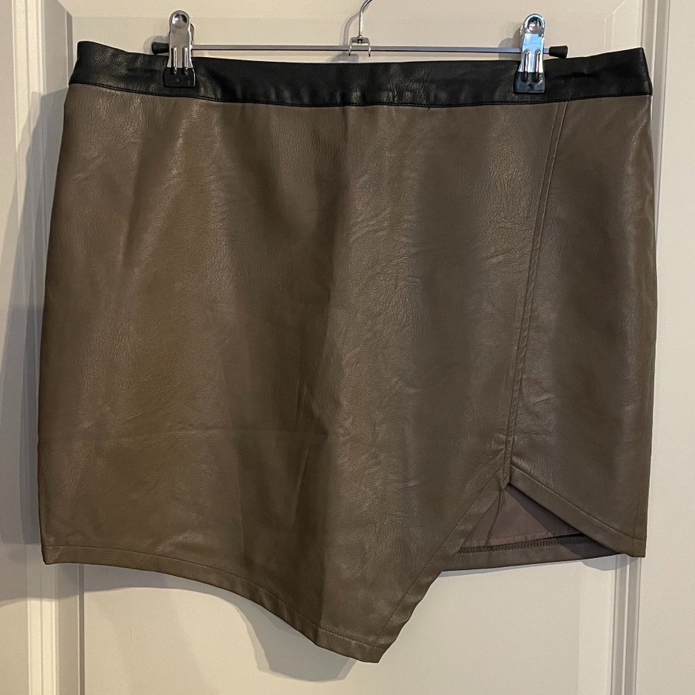Asymmetric Faux Leather Skirt